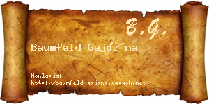 Baumfeld Gajána névjegykártya